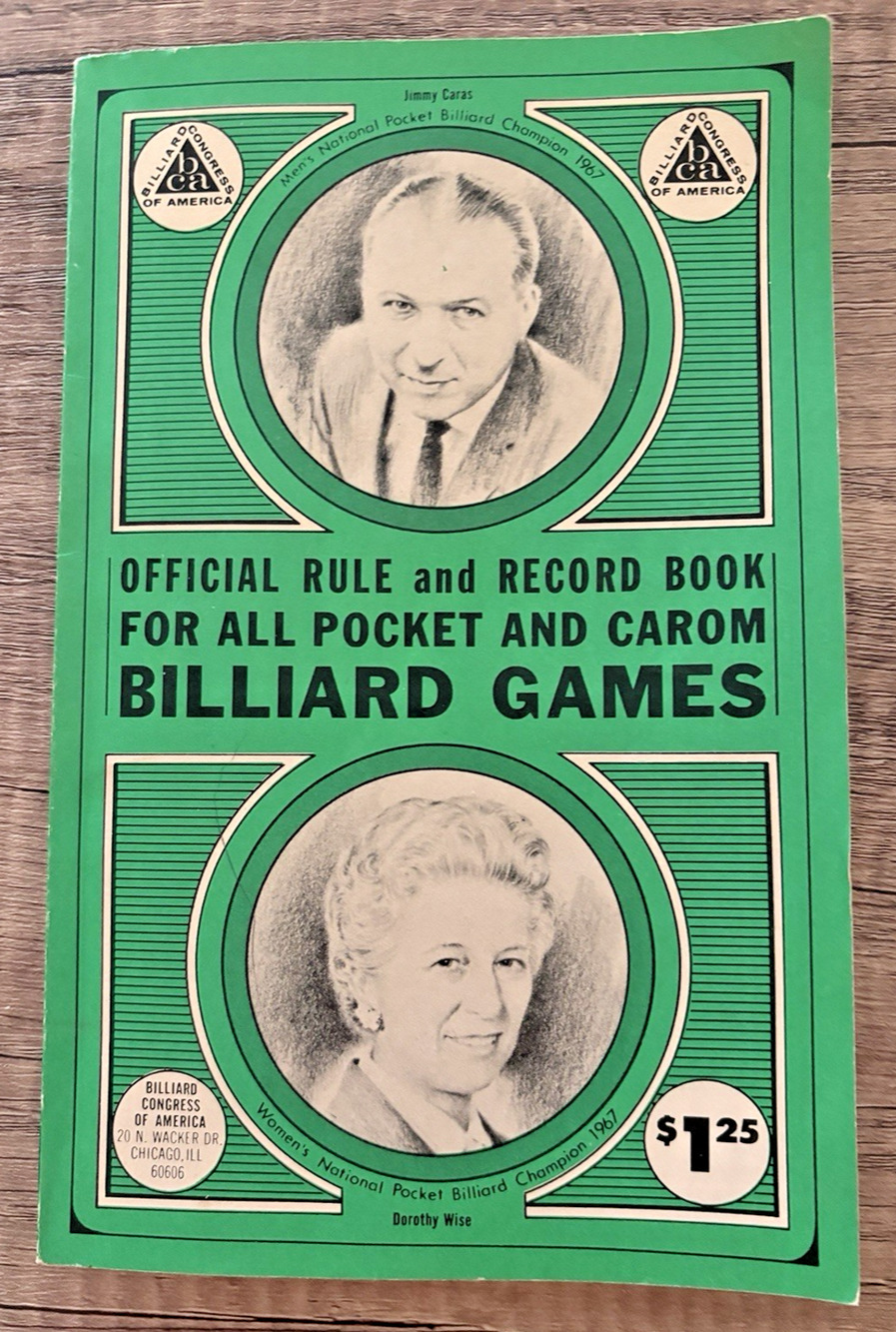 Official Rule and Record Book for all Pocket and Carom Billiard Games 1968